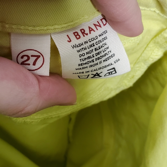 J BRAND Bright Yellow Mid-Rise Skinny Jeans Size 27 Brt Chartr 8011K120 - Picture 11 of 11